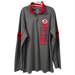 MLB Cincinnati Reds‎ 1/4 Zip Lightweight Pullover XL Gray Baseball